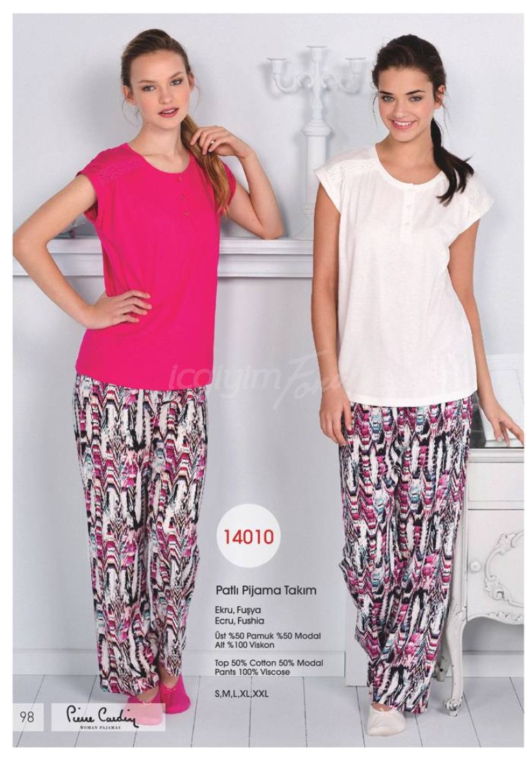 Pierre Cardin Bayan Yazlık Patlı Pijama Takımı 14010