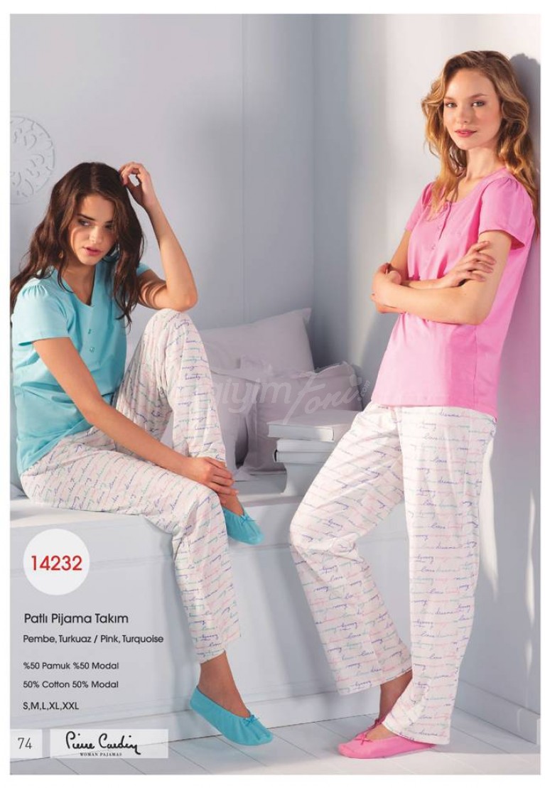 Pierre Cardin Bayan Yazlık Patlı Pijama Takımı 14232