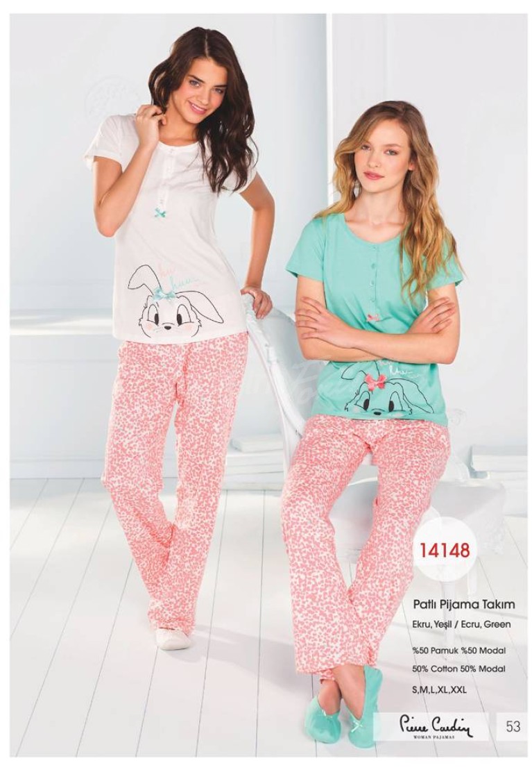 Pierre Cardin Bayan Yazlık Patlı Pijama Takımı 14148
