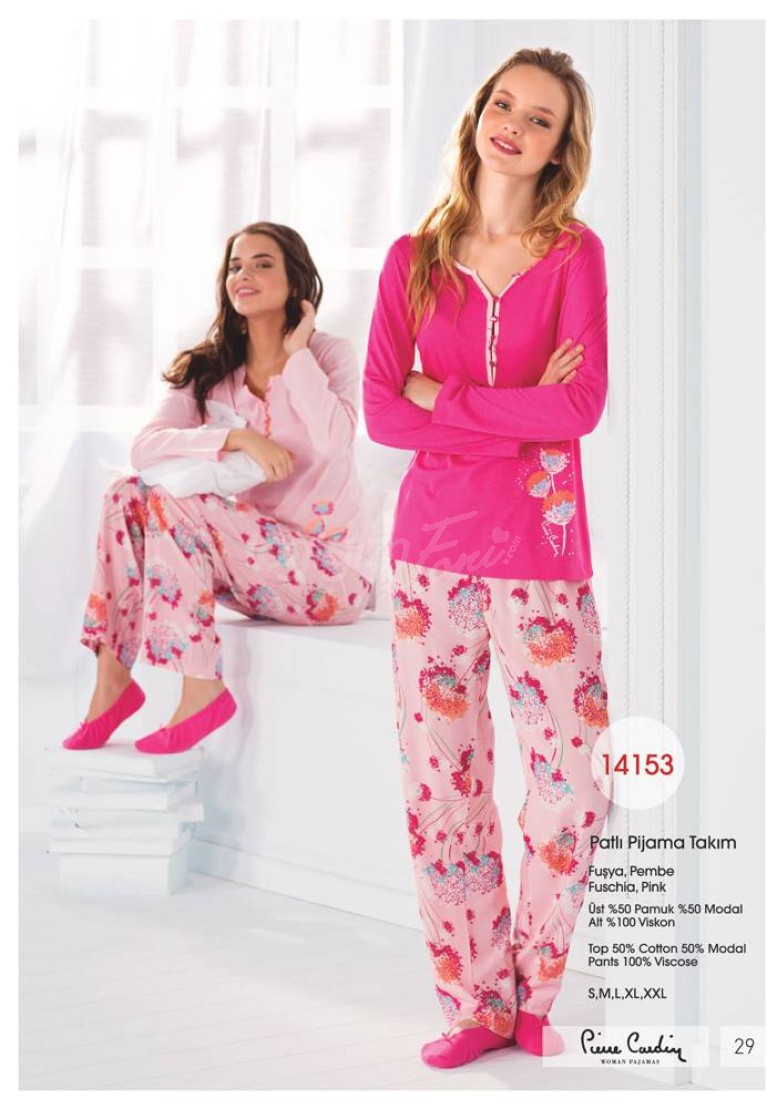 Pierre Cardin Bayan Uzun Kollu Patlı Pijama Takımı 14153
