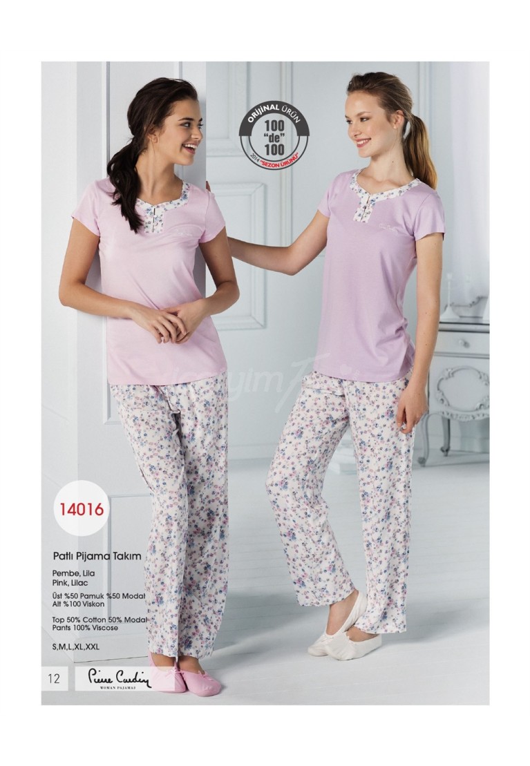 Pierre Cardin Bayan Yazlık Patlı Pijama Takımı 14016