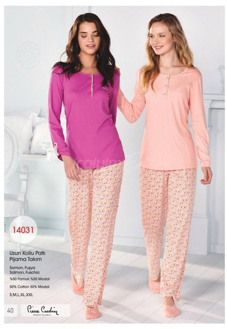 Pierre Cardin Bayan Uzun Kollu Patlı Pijama Takımı 14031