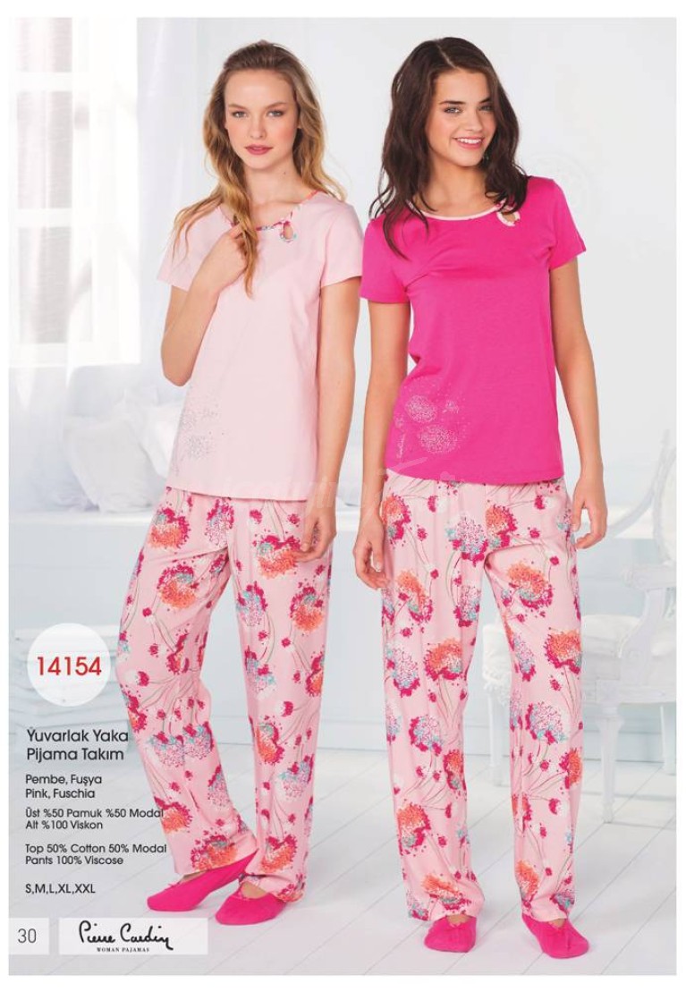 Pierre Cardin Bayan Yuvarlak Yaka Pijama Takım 14154
