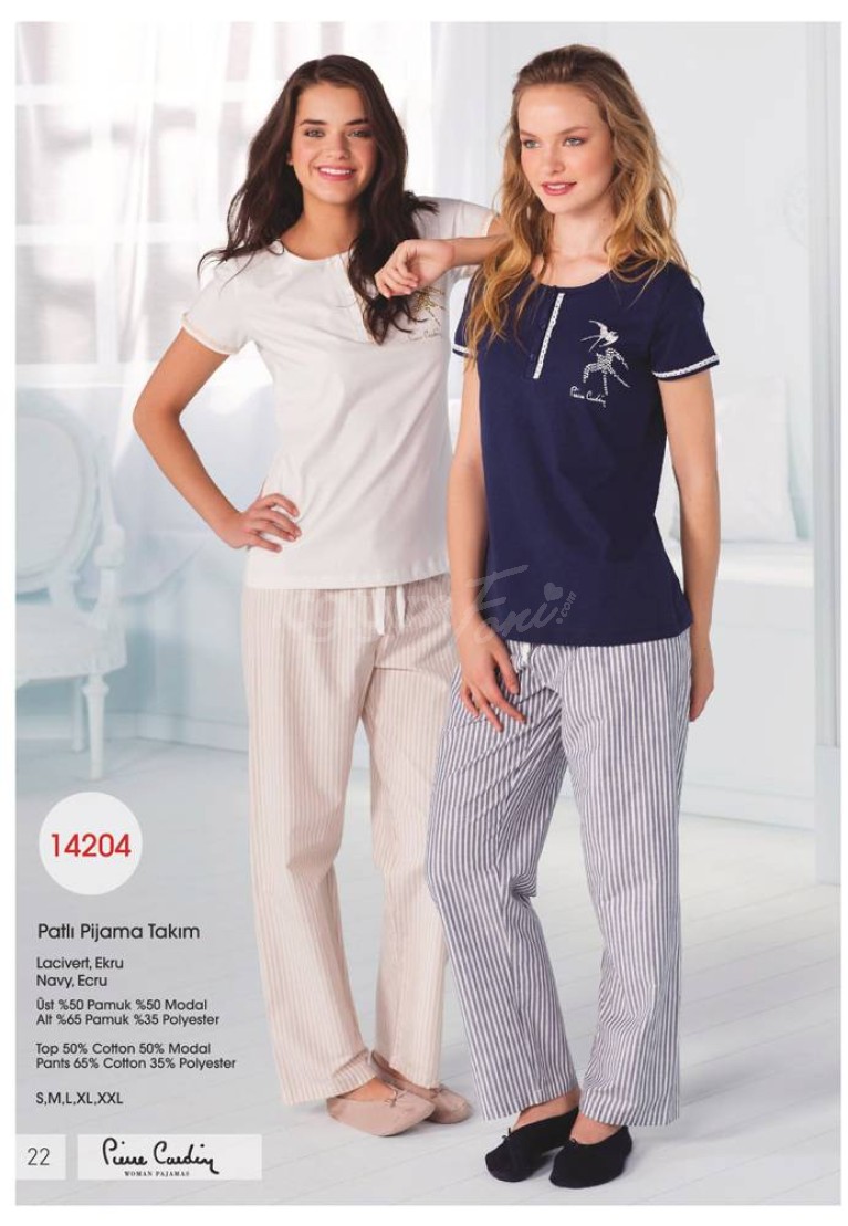 Pierre Cardin Bayan Yazlık Patlı Pijama Takımı 14204