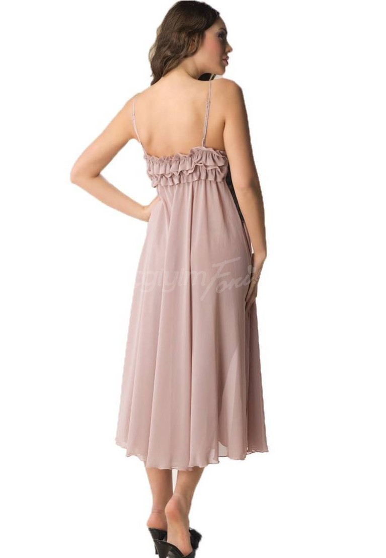 Bondy Dantelli Şifon Gecelik 3005