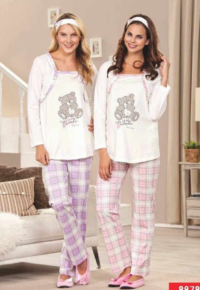Pierre Cardin Hamile Ekoseli Pijama Takım 8878