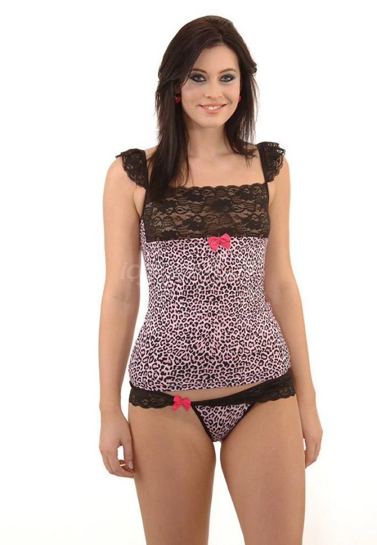 Yakıcı Leopar Dantel Takım 3185