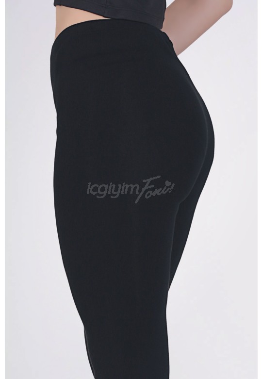 Mite Love Kadın Siyah Tayt Basic Cotton Likra ML-6016