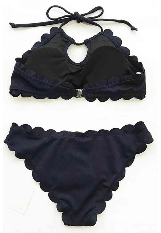 Angelsin Özel Kumaş Tankini Bikini Takım Siyah MS4290-Siyah
