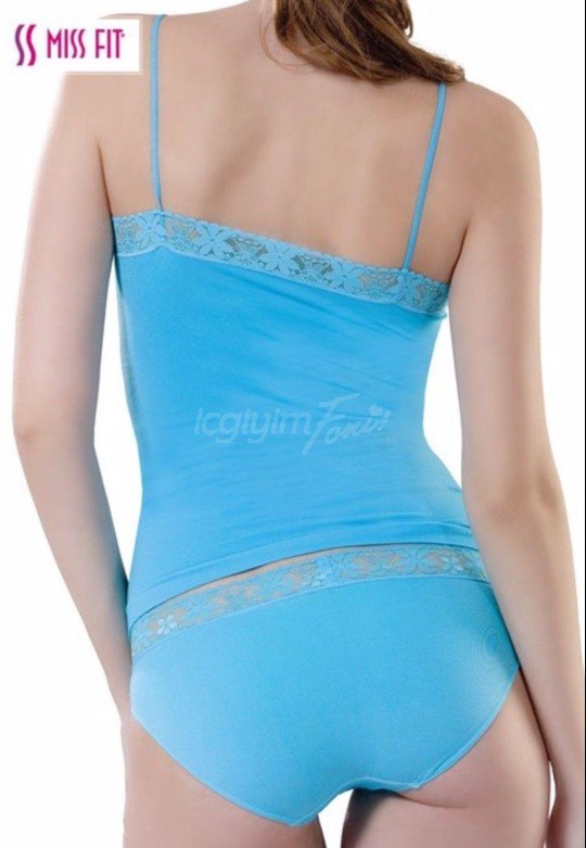 Miss Fit Dikişsiz İnce Askılı Dantelli Atlet  1616
