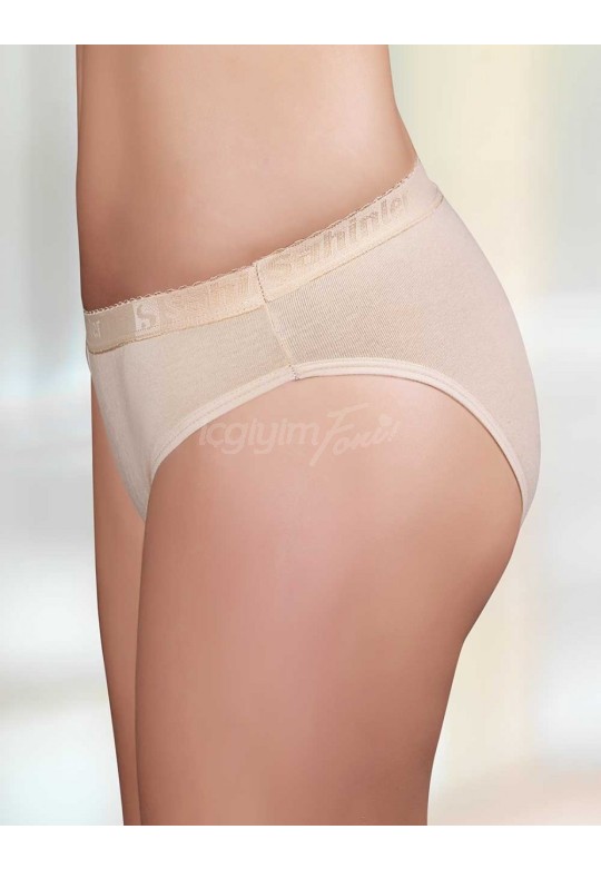 Şahinler Yazılı Ribana Külot Krem MB037-KR