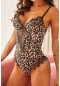 Merry See Seksi Leopar Gecelik Body iç giyim Çok Renkli MS2514-Çok Renkli