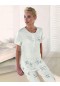 Artış Üstü Sade Çiçek Desenli Pijama Takım  -1315