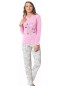 Öztaş Bayan Uzun Kollu Pijama Takım Anneli Kizli 2378-A