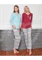 Bone Club Klasik Çizgili Pijama Takımı 4823
