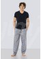 Cacharel Kısa Kollu Poplin Pijama Takım  2185/LACİVERT