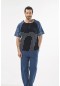 Cacharel Düz Reglan Patlı Kısa Kol Pijama  2115/LACİVERT
