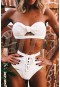 Angelsin Özel Tasarım Bikini Takım Beyaz MS4126-Beyaz
