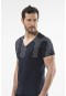 Cacharel V Yaka Kısa Kollu T-Shirt  1306/LACİVERT