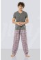 Cacharel Kısa Kollu Poplin Pijama Takım  2184/BORDO
