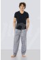 Cacharel Kısa Kollu Poplin Pijama Takım  2185/LACİVERT