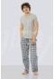 Cacharel Kısa Kollu Poplin Pijama Takım  2184/YEŞİL