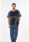 Cacharel Düz Reglan Patlı Kısa Kol Pijama  2115/LACİVERT