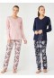 Mod Collection V Yaka Kadın Pijama Takım  3376