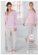 Pierre Cardin Bayan Yazlık Uzun Kollu Patlı Pijama Takımı 14018