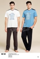 Mod Collection Erkek Yazlık V Yaka Pijama Takım 1601