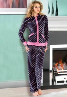 Gümüş Bayan Kadife Pijama Takım 9350