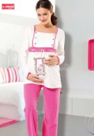 Gümüş Bayan Hamile Pijama Takımı 9345
