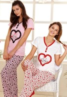 Pierre Cardin Kalp Baskılı Bayan Pijama Takımı 8783 