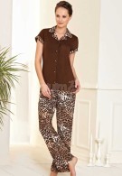 Pierre Cardin Leopar Desenli Pijama Takımı 8750 